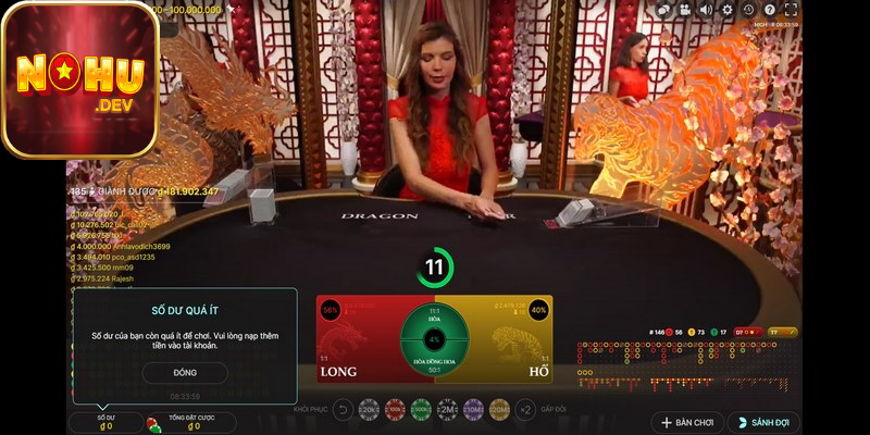 Luật chơi và cách tính thưởng của game bài Long hổ trong live casino