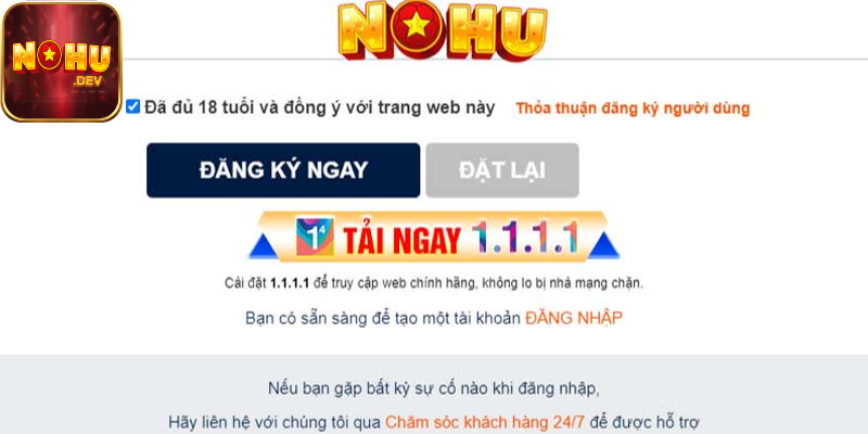 các bước đăng ký tài khoản Nohu78